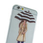 Regenschirm M&auml;dchen TPU Fall iPhone 6 6s - Rote Stiefel Trenchcoat - Transparent