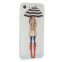 Regenschirm M&auml;dchen TPU Fall iPhone 7 8 SE 2020 SE 2022 - Rote Stiefel Trenchcoat - Transparent