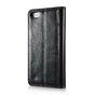 Caseme Oil Wallet Ledertasche iPhone 5 5s SE 2016 - B&uuml;cherregal Schwarz