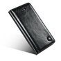 Caseme Oil Wallet Ledertasche Kompatibel mit iPhone 5 5s SE 2016 - Bookcase Schwarz