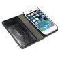 Caseme Oil Wallet Ledertasche Kompatibel mit iPhone 5 5s SE 2016 - Bookcase Schwarz