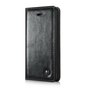 Caseme Oil Wallet Ledertasche Kompatibel mit iPhone 5 5s SE 2016 - Bookcase Schwarz
