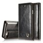 Caseme Oil Wallet Ledertasche iPhone 7 8 SE 2020 SE 2022 - B&uuml;cherregal Schwarz