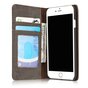 Caseme Canvas Wallet Stoffetui iPhone 6 6s B&uuml;cherregal - Ash Grey Charcoal