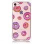 Transparente H&uuml;lle Donuts iPhone 7 8 SE 2020 SE 2022 Abdeckung - Purple Pink Clear