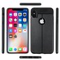 Litchi Grain Leder iPhone X XS TPU H&uuml;lle - Schwarz