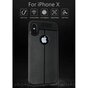 Litchi Grain Leder iPhone X XS TPU H&uuml;lle - Schwarz