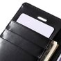 Mercury Blue Moon Bookcase Geldb&ouml;rse Kompatibel mit iPhone 6 6s H&uuml;lle - Schwarzes Leder