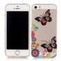 Durchscheinende Schmetterling Blumen TPU iPhone 5 5s SE 2016 Fall - bunt