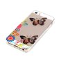 Durchscheinende Schmetterling Blumen TPU iPhone 5 5s SE 2016 Fall - bunt