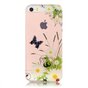 Klare Schmetterlingsg&auml;nsebl&uuml;mchen iPhone 5 5s SE 2016 TPU H&uuml;lle - Weiss Gr&uuml;n