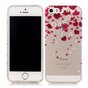 Herzen lieben Blumen Fall TPU iPhone 5 5s SE 2016 - Transparent Red Pink