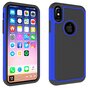 Zweiteilige Hybrid-Kunststoff-Silikonh&uuml;lle mit iPhone X XS-Nieten - Blau Schwarz