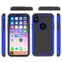 Zweiteilige Hybrid-Kunststoff-Silikonh&uuml;lle mit iPhone X XS-Nieten - Blau Schwarz