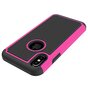 Zweiteilige Hybrid-Kunststoff-Silikon-iPhone X XS-Luftblasenh&uuml;lle - Pink Black