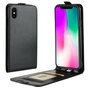 Crazy Horse Leder Flipcase Kartenhalter iPhone XR - Schwarz