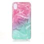 Marmor TPU H&uuml;lle Transparent iPhone XR - Blau Pink