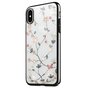 Transparente Hartschalenblumen mit glitzernden Steinen iPhone XR - Transparent