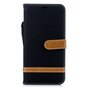 Stoff Leder iPhone XS Max B&uuml;cherregal Brieftasche Standard - Schwarz Braun