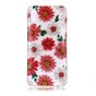 Glitter Blumen TPU iPhone XS Max H&uuml;lle - Rot Weiss