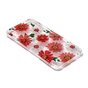 Glitter Blumen TPU iPhone XS Max H&uuml;lle - Rot Weiss