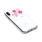 Glatte transparente TPU H&uuml;lle Blumen iPhone X XS - Pink