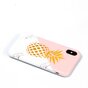 Flexible H&uuml;lle Gold Ananas Marmor Gold Marmor iPhone X XS - Pink Weiss