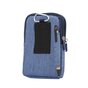 Universelle Handytasche Brieftasche Denim Stoff 3 F&auml;cher &Uuml;berlebenssporttasche - Blue Carabiner