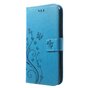 Butterfly Wallet Kunstleder TPU H&uuml;lle iPhone XR - Blaue H&uuml;lle