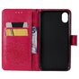 Sonnenblumenmuster Leder Brieftasche B&uuml;cherregal iPhone XR H&uuml;lle - Roter Standard