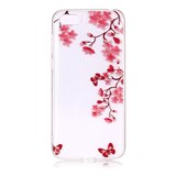 iPhone 7 8 SE 2020 SE 2022 TPU Hülle Blossom - Transparent Pink Red_