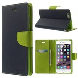 Mercury Goospery Blue Wallet Bücherregal iPhone 6 Plus 6s Plus Dunkelblaues Leder Wallet Case_