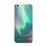 Polarlicht TPU Hülle iPhone 6 Plus 6s Plus Nordlicht Hülle Abdeckung Grün Weiss_