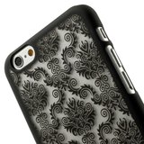 Schwarz Barock Abdeckung iPhone 6 6s Hardcase Fall Henna Damast Blume_