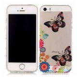 Transparente Schmetterlingsblumen TPU Kompatibel mit iPhone 5 5s SE 2016 Hülle - Bunt_