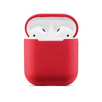Weiche Silikonhülle Kompatibel mit Apple AirPods Case - Rot