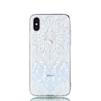 Transparentes Blumenmuster 3D Diamond TPU Kompatibel mit iPhone X XS Hülle - Mandala Transparentes Blumenmuster 3D Diamond TPU Kompatibel mit iPhone X XS Hülle - Mandala