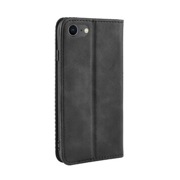 Vintage schwarze Lederhülle Kompatibel mit iPhone 7 8 SE 2020 SE 2022 - Schwarz Vintage schwarze Lederhülle Kompatibel mit iPhone 7 8 SE 2020 SE 2022 - Schwarz