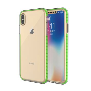Schutzhülle mit farbigem Rand, Kompatibel mit iPhone XS Max Hülle, TPE-TPU-Rückseite - Grün Schutzhülle mit farbigem Rand, Kompatibel mit iPhone XS Max Hülle, TPE-TPU-Rückseite - Grün