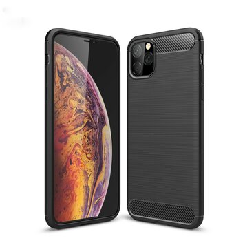 Carbon Armor Schutzhülle aus stossfestem TPU Kompatibel mit iPhone 11 Pro Max - Schwarz Carbon Armor Schutzhülle aus stossfestem TPU Kompatibel mit iPhone 11 Pro Max - Schwarz