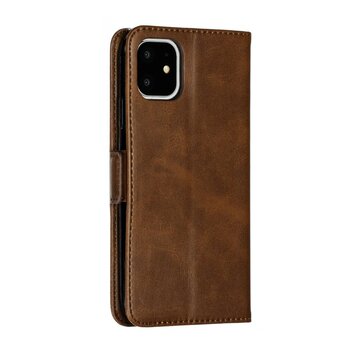 Leder-Brieftasche, Bücherregal, Brieftaschenhülle, Kompatibel mit iPhone 11 - Braun Leder-Brieftasche, Bücherregal, Brieftaschenhülle, Kompatibel mit iPhone 11 - Braun