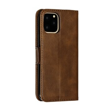 Leder Wallet Bookcase Wallet Case Kompatibel mit iPhone 11 Pro - Braun Leder Wallet Bookcase Wallet Case Kompatibel mit iPhone 11 Pro - Braun