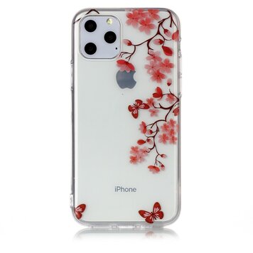 Blumen Blüte Schmetterlinge Rot Natur Hülle TPU Kompatibel mit iPhone 11 Pro - Transparent Blumen Blüte Schmetterlinge Rot Natur Hülle TPU Kompatibel mit iPhone 11 Pro - Transparent