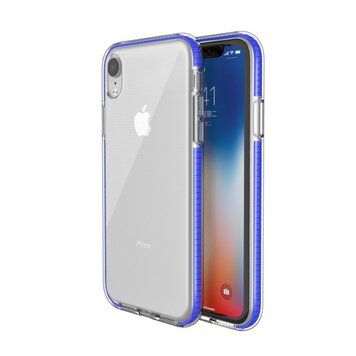 Schutzhülle mit farbigem Rand, Kompatibel mit iPhone XR Hülle, TPE-TPU-Rückseite - Blau Schutzhülle mit farbigem Rand, Kompatibel mit iPhone XR Hülle, TPE-TPU-Rückseite - Blau