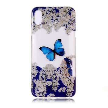 Transparente Hülle Kompatibel mit iPhone X XS TPU - Blau Weiss Transparente Hülle Kompatibel mit iPhone X XS TPU - Blau Weiss