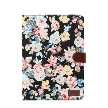 Hülle Hardcase Flowers Kompatibel mit iPad Pro 11 Zoll 2018 Stoff Bunt - Schwarz