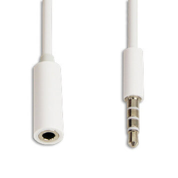 Audio-Verlängerungskabel weiss 1 Meter 3,5-mm-Stecker-Audiokabel