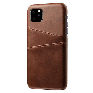 Duo Cardslot Wallet Wallet Kompatibel mit iPhone 11 Pro Hülle - Brauner Schutz Duo Cardslot Wallet Wallet Kompatibel mit iPhone 11 Pro Hülle - Brauner Schutz