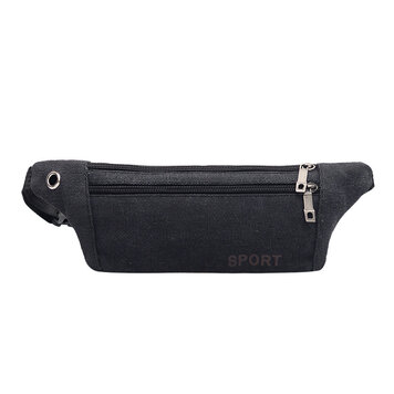 Lässige Canvas-Gürteltasche, Outdoor-Reise-Gürteltasche, Umhängetasche - Schwarz Lässige Canvas-Gürteltasche, Outdoor-Reise-Gürteltasche, Umhängetasche - Schwarz
