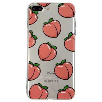 Pfirsiche Kompatibel mit iPhone 7 Plus 8 Plus TPU Hülle - Transparent Pink Flexibel Pfirsiche Kompatibel mit iPhone 7 Plus 8 Plus TPU Hülle - Transparent Pink Flexibel